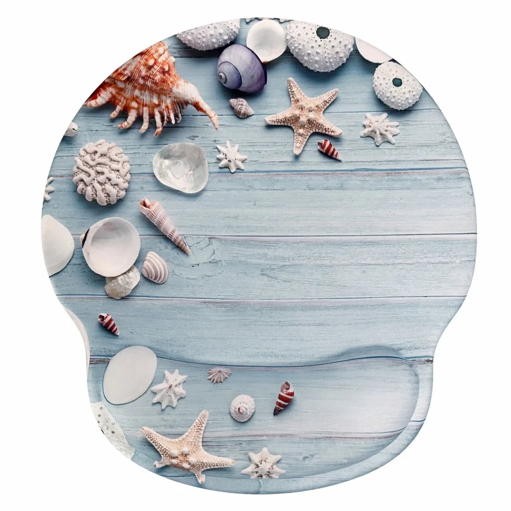 Mousepad Ergonomic Wrist Support Gel Wrist Rest‎ Seashell Theme